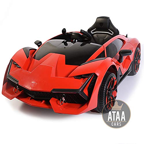 ATAA F1 Racing - Rojo - Espectacular Coche eléctrico para niños Super Deportivo Aventador Grandes Dimensiones con Mando Remoto batería 12v