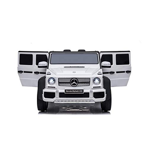 ATAA Mercedes Maybach G650 - Blanco - Coche eléctrico para niños Mercedes Maybach G650 Landaulet batería 12v y Mando Remoto para Padres