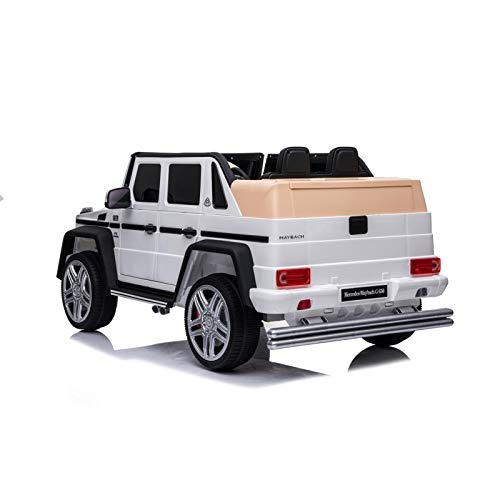 ATAA Mercedes Maybach G650 - Blanco - Coche eléctrico para niños Mercedes Maybach G650 Landaulet batería 12v y Mando Remoto para Padres