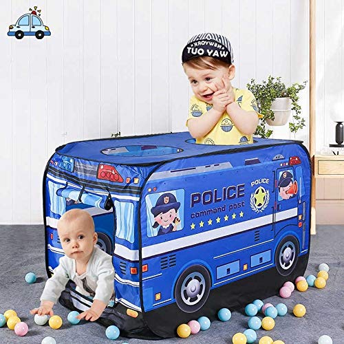 ATAA Tienda policía con Bolas Bonita Tienda de campaña para niños y Bebes Coche de policía. Incluye Pack 50 Bolas