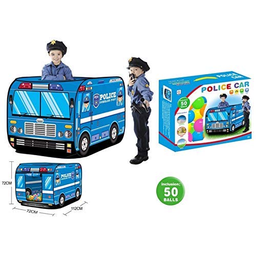 ATAA Tienda policía con Bolas Bonita Tienda de campaña para niños y Bebes Coche de policía. Incluye Pack 50 Bolas