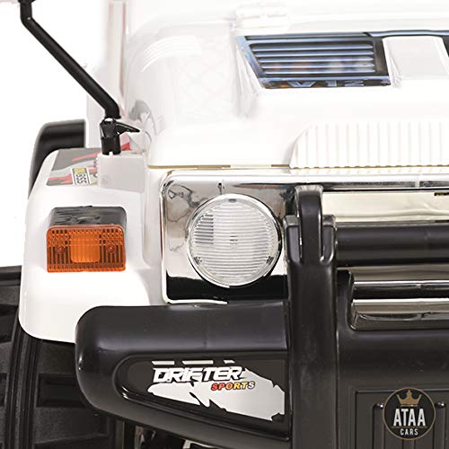 ATAA Todo Terreno Estilo Jeep 4x4 12v - Blanco - Coche eléctrico Infantil para niños y Bebes con batería Potente