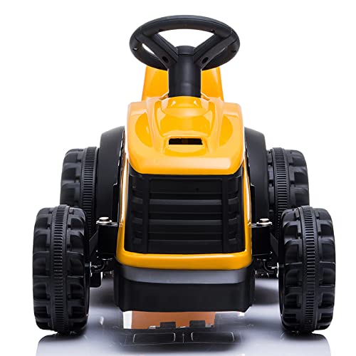 ATAA Tractor Mini 6v - Amarillo - Tractor eléctrico para niños con Remolque a batería 6v y Mando de Control Parental