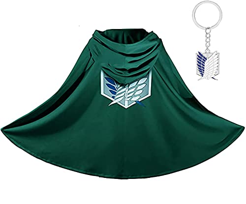 AudMsier 2021 Nuevo Cosplay Manga Disfraz Halloween Anime Capa Chaqueta Chaqueta Verde Pluma Jóvenes Niños Adultos Hombres y Mujeres (Verde, M)