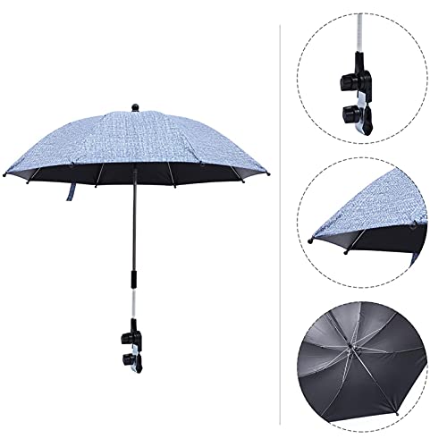 Augneveres Paraguas para Cochecito, Paraguas Universal Desmontable con Clip para Sillas De Playa Silla De Ruedas Parasol para Cochecito De Bebé Toldo para El Sol Sombrilla con Pinza Y Clip methodical