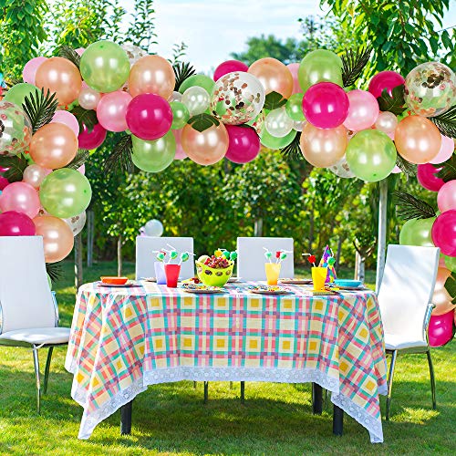 Auihiay 83 piezas de guirnaldas de globos tropicales, guirnalda de arco de globos Luau con hojas de palmera y tira de globos para decoraciones de fiestas temáticas tropicales