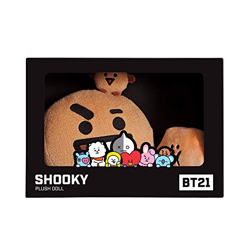 AURORA BT21 Producto Oficial, SHOOKY Soft Toy, Mediano, 61322, marrón