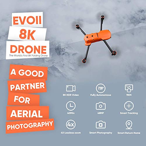 Autel Robotics EVO 2 Drone 8K Cámara Plegable Quadcopter con Extra (Tarjeta SD de 64 GB + Bolso de Hombro EVO II + 2 Pares de Hélices EVO II, Valor de €150), Sin Geo-Cercas (2021 Más Nuevo)