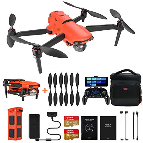 Autel Robotics EVO 2 Drone 8K Cámara Plegable Quadcopter con Extra (Tarjeta SD de 64 GB + Bolso de Hombro EVO II + 2 Pares de Hélices EVO II, Valor de €150), Sin Geo-Cercas (2021 Más Nuevo)