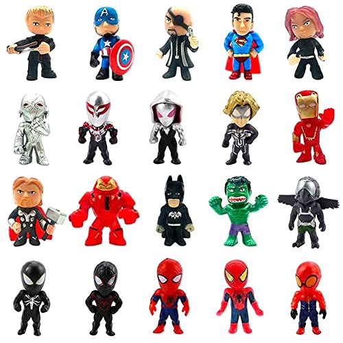 Avengers Cake Topper, 20 Piezas Mini Figures Set Superhero Decorativas para Tartas Avengers Cake Decoration para Avengers Tema Fiesta de Cumpleaños Baby Shower