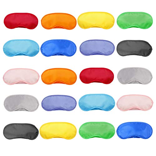 Aweisile Antifaz para dormir 20 Piezas Antifaz para Los Ojos con almohadillaMulticolor Cubierta Antifaz 10 colores Antifaces Máscara para viajar dormir y juegos de fiesta