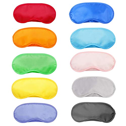 Aweisile Antifaz para dormir 20 Piezas Antifaz para Los Ojos con almohadillaMulticolor Cubierta Antifaz 10 colores Antifaces Máscara para viajar dormir y juegos de fiesta