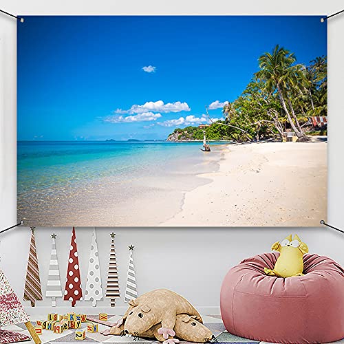 AWERT 1,8x1,1m Verano Flamenco Bandera Hawaiano playa Tropical Palmeras isla por Tropical Hawaiano Aloha Luau Cumpleaños Fiesta Decoraciones Bandera Baby Shower Bandera