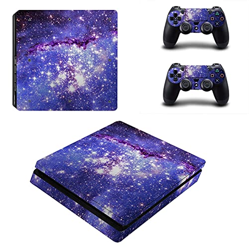 AXDNH Cielo Estrellado Púrpura Pegatina PS4 Slim Playstation 4 Skin Sticker Calcomanía para Playstation 4 PS4 Slim Consola Y Controlador Película Protectora De Vinilo De Piel Gamepad,1897