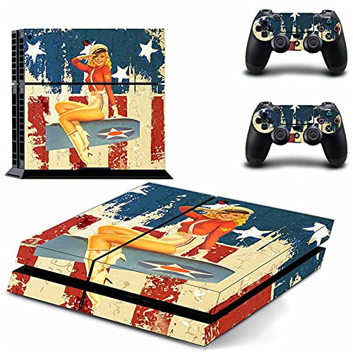 AXDNH De La Etiqueta Engomada De La Piel De La Guadaña/del Cráneo del Horror del Horror para La Consola PS4 Playstation 4 + 2 Controlador | Película Protectora para Consola Playstation 4,0111