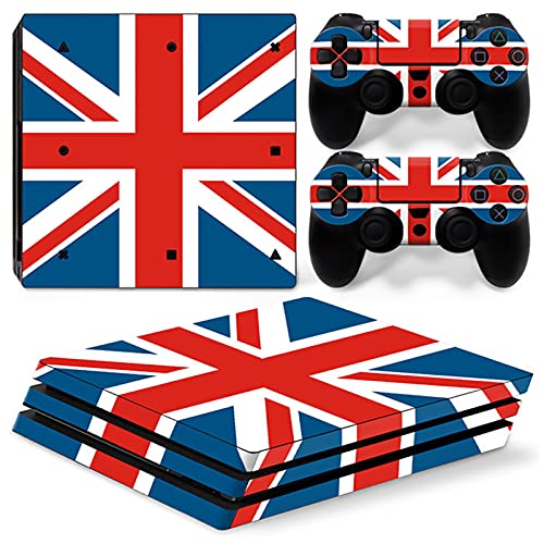 AXDNH Pegatina de PS4 Pro/Playstation 4 Skin Vinyl Decal Cubierta Protectora Pegatina de película Protectora Adecuada para Consola ps4 Pro y 2 Controladores (Bandera Americana/águila),1509