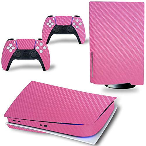 AXDNH Pegatinas de Vinilo para PS5 Console & Controller Skins Decal Cover con la película Protectora de la Unidad de Disco,Rosado