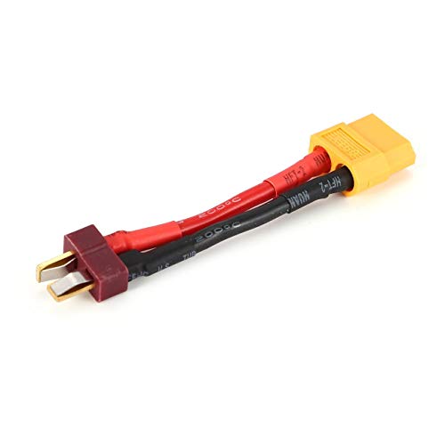 Ba30DEllylelly Hembra XT60 a T-Plug Macho (Estilo Deans) Batería T Enchufe Adaptador de Conector de Cable de Silicona Convertidor RC Juguetes Accesorios