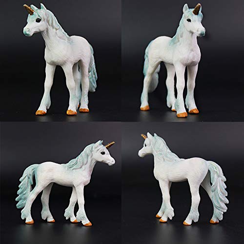 Babioms Juguete para Niños Potro Unicornio, Potro de Unicornio Marino, para Que Jueguen Los Niños, Decoración de Pasteles, Seguro y Respetuoso con el Medio Ambiente -- Unicornio Azul