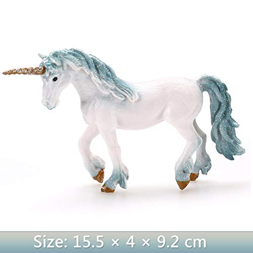 Babioms Juguete para Niños Potro Unicornio, Potro de Unicornio Marino, para Que Jueguen Los Niños, Decoración de Pasteles, Seguro y Respetuoso con el Medio Ambiente -- Unicornio Azul