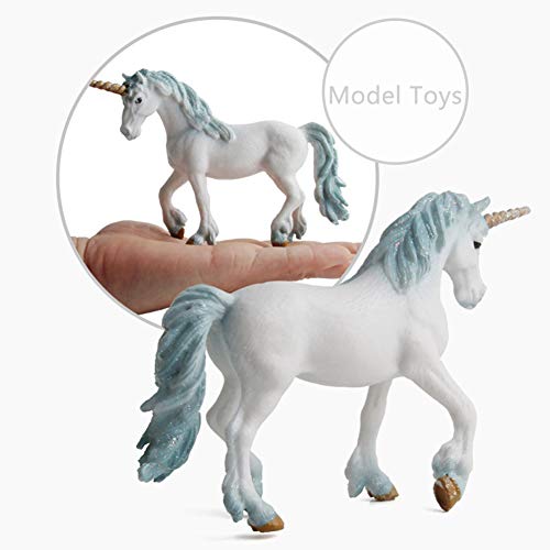 Babioms Juguete para Niños Potro Unicornio, Potro de Unicornio Marino, para Que Jueguen Los Niños, Decoración de Pasteles, Seguro y Respetuoso con el Medio Ambiente -- Unicornio Azul