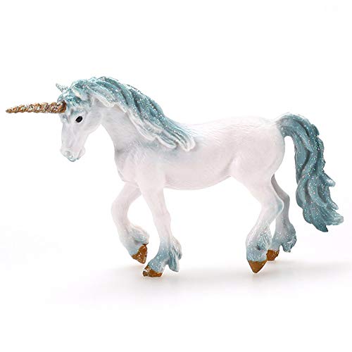 Babioms Juguete para Niños Potro Unicornio, Potro de Unicornio Marino, para Que Jueguen Los Niños, Decoración de Pasteles, Seguro y Respetuoso con el Medio Ambiente -- Unicornio Azul