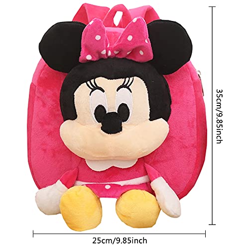 Babioms Mochila de Minnie ,Mochila Infantil Kindergarten,3D Suave Mochila de Felpa ,Toddler Kids Mochila Escolar para Niños Pequeños para 2-5 años