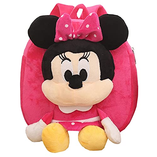 Babioms Mochila de Minnie ,Mochila Infantil Kindergarten,3D Suave Mochila de Felpa ,Toddler Kids Mochila Escolar para Niños Pequeños para 2-5 años