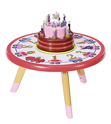 BABY born Happy Birthday - Mesa de Fiesta, Para manos pequeñas, promueve la empatía y las habilidades sociales, Edad a partir de 3 años, Incluye sillas, pastel, cubiertos, platos y más