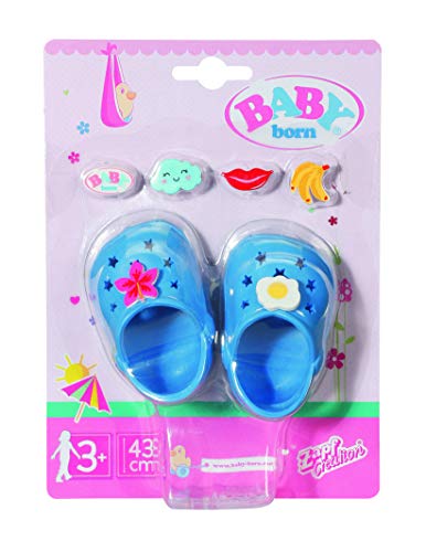 Baby Born Holiday Shoes - Zapatillas con Pins (43 cm), Color Azul