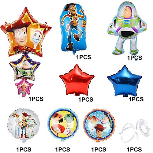 BAIBEI Birthday Party Foil Balloons,Globos de papel de Toy Story Fiesta de cumpleaños Suministros Decoración