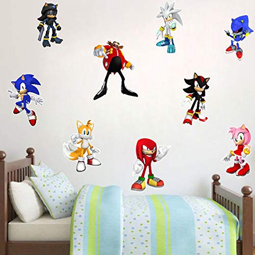 BAIBEI Pegatina Sonic Paquete, Pegatina de la Serie Tv, Regalos para Maleta, Portátil, Guitarra, Monopatín, Pegatinas de Juego de Anime Sonic