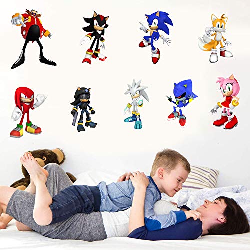 BAIBEI Pegatina Sonic Paquete, Pegatina de la Serie Tv, Regalos para Maleta, Portátil, Guitarra, Monopatín, Pegatinas de Juego de Anime Sonic