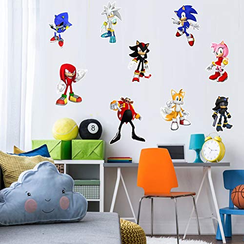 BAIBEI Pegatina Sonic Paquete, Pegatina de la Serie Tv, Regalos para Maleta, Portátil, Guitarra, Monopatín, Pegatinas de Juego de Anime Sonic