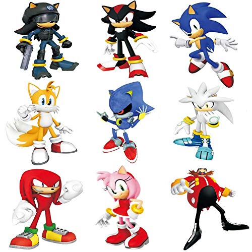 BAIBEI Pegatina Sonic Paquete, Pegatina de la Serie Tv, Regalos para Maleta, Portátil, Guitarra, Monopatín, Pegatinas de Juego de Anime Sonic