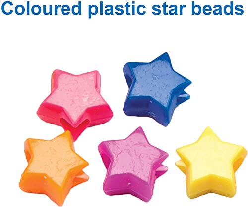 Baker Ross AR290 - Cuentas de Estrellas de Colores (Pack de 400) que los Niños Pueden Usar para Bisutería, Manualidades con Cuentas y Collages, Varios Colores