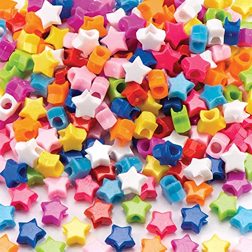 Baker Ross AR290 - Cuentas de Estrellas de Colores (Pack de 400) que los Niños Pueden Usar para Bisutería, Manualidades con Cuentas y Collages, Varios Colores