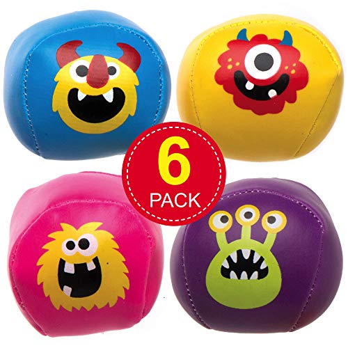 Baker Ross AX273 Mini Pelota Suave Grupo De Monstruos - Paquete De 6, Pelotas para Niños, Ideal para Bolsas De Fiesta para Niños Y Rellenos De Calcetines, para Uso En Interiores O Exteriores