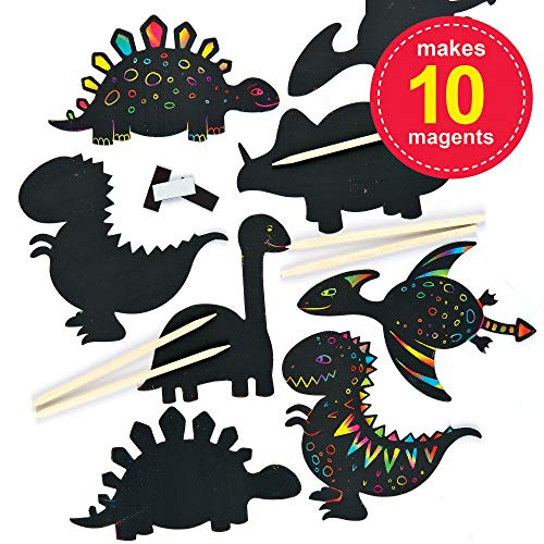 Baker Ross Dinosaur Kids Arts and Crafts Pack - Dos divertidos kits creativos, pegatinas y un libro de actividades para niños y niñas