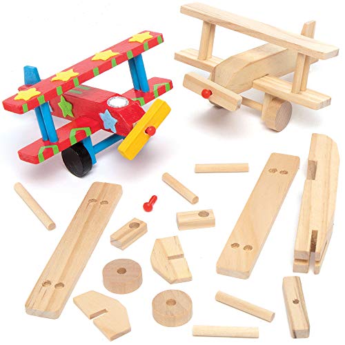 Baker Ross Kits de avión de madera 3D - Ideal para manualidades, regalos, recuerdos y más para niños (paquete de 2)