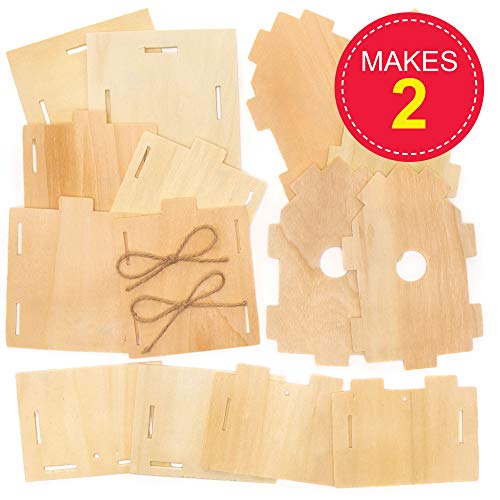 Baker Ross Mini pajarera de madera, casas para pintar y decorar para niños artes y manualidades o proyectos de jardín (paquete de 2), 17 cm, 2 Pack