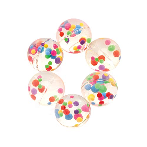 Baker Ross- Pelotas de Goma con Cuentas Multicolor (Pack de 8) Bolas de Goma para niños con Cuentas Multicolor para Bolsas Sorpresa en Fiestas o para Jugar en el recreo