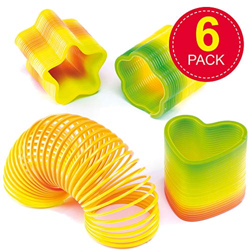 Baker Ross Resortes de Colores en Miniatura (Pack de 6) -Juguetes Infantiles para Bolsas de cotillón