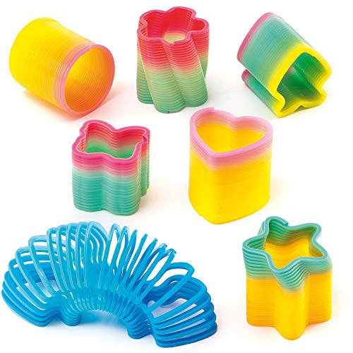 Baker Ross Resortes de Colores en Miniatura (Pack de 6) -Juguetes Infantiles para Bolsas de cotillón