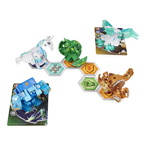 BAKUGAN 5-Pack, Exclusive and 3 Collectible Action Brawler-Juego de 5 Figuras de acción coleccionables de King Titan y Amphrog Geogan y 3 (Spin Master 6062137)