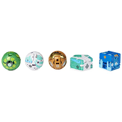 BAKUGAN 5-Pack, Exclusive and 3 Collectible Action Brawler-Juego de 5 Figuras de acción coleccionables de King Titan y Amphrog Geogan y 3 (Spin Master 6062137)