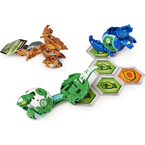 BAKUGAN Collectible Action (Styles Vary) Starter Pack 3-Pack, Fused Hydorous x Trhyno Ultra, Armored Alliance Figuras de acción coleccionables (los Estilos varían), Color Gris (Spin Master 6055886)