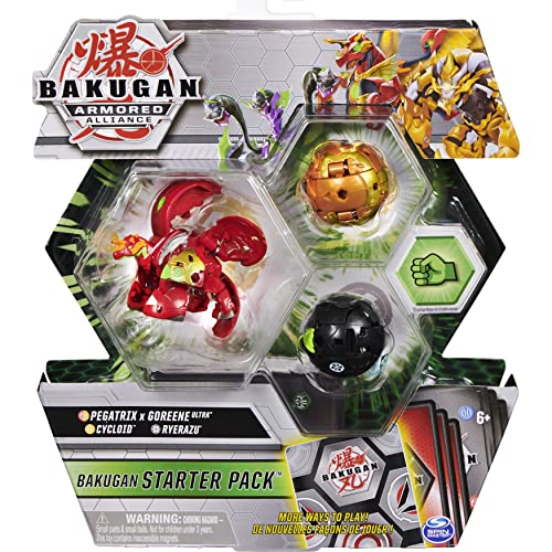 BAKUGAN Collectible Action (Styles Vary) Starter Pack 3-Pack, Fused Hydorous x Trhyno Ultra, Armored Alliance Figuras de acción coleccionables (los Estilos varían), Color Gris (Spin Master 6055886)