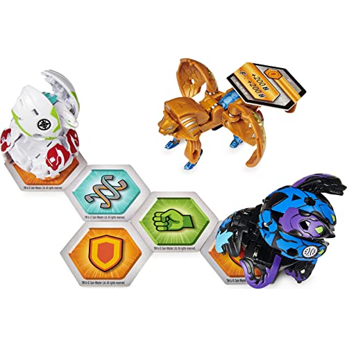 BAKUGAN Collectible Action (Styles Vary) Starter Pack 3-Pack, Fused Hydorous x Trhyno Ultra, Armored Alliance Figuras de acción coleccionables (los Estilos varían), Color Gris (Spin Master 6055886)