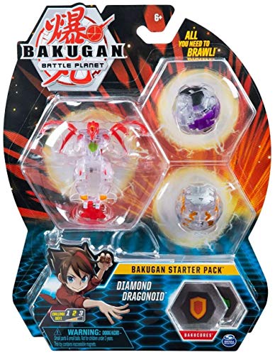 Bakugan, Paquete de iniciación, 2 clásicos y 1 Ultra - Diamond Dragnonoid